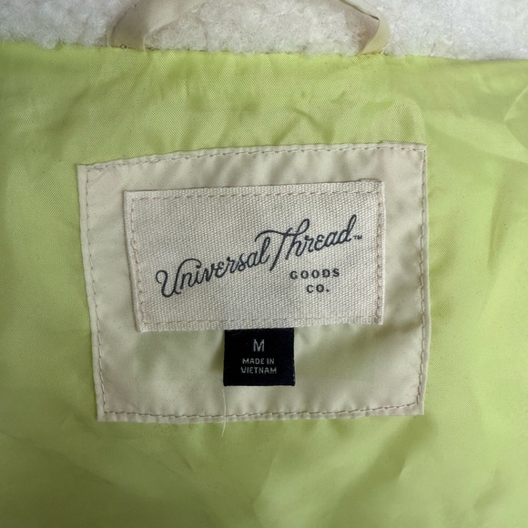 Universal Thread Women’s Cream Sherpa Full Zip Quilted Jacket Plus Size M NEW - Picture 6 of 6
